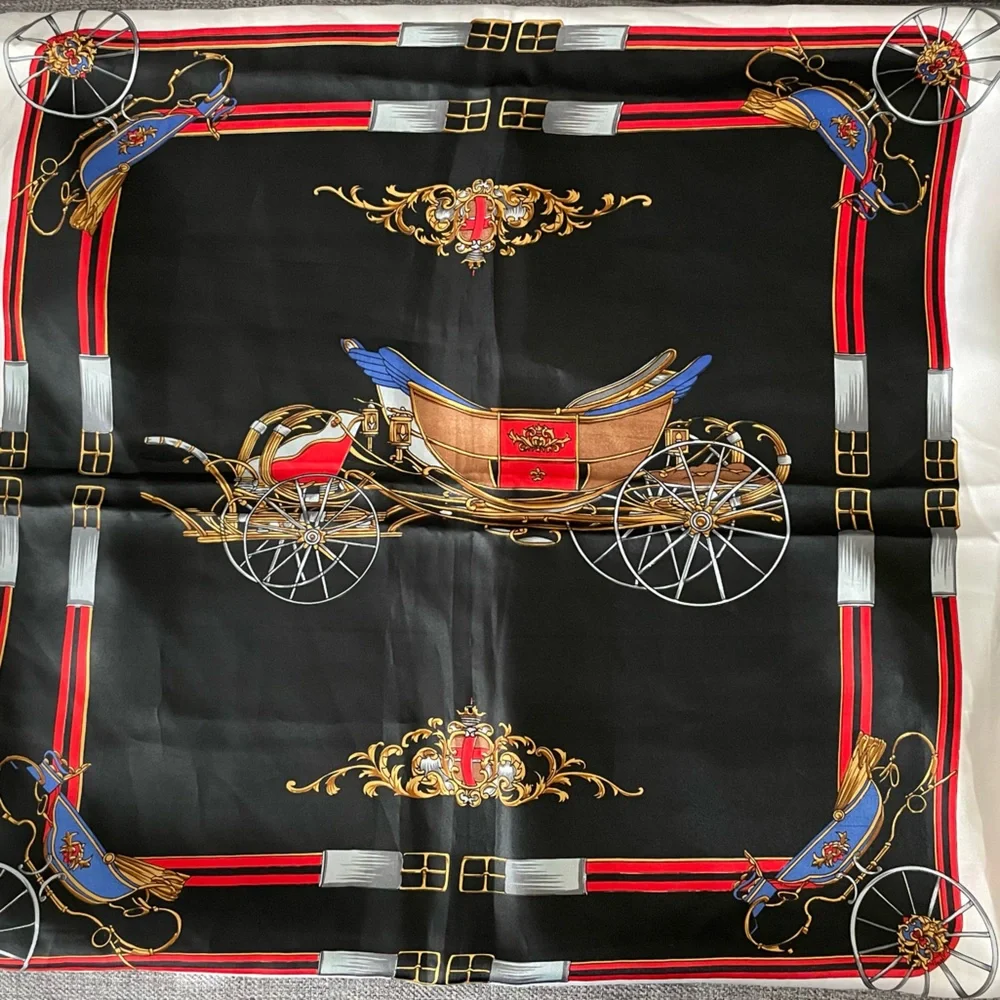 Vintage Carriage Equestrian Square Scarf